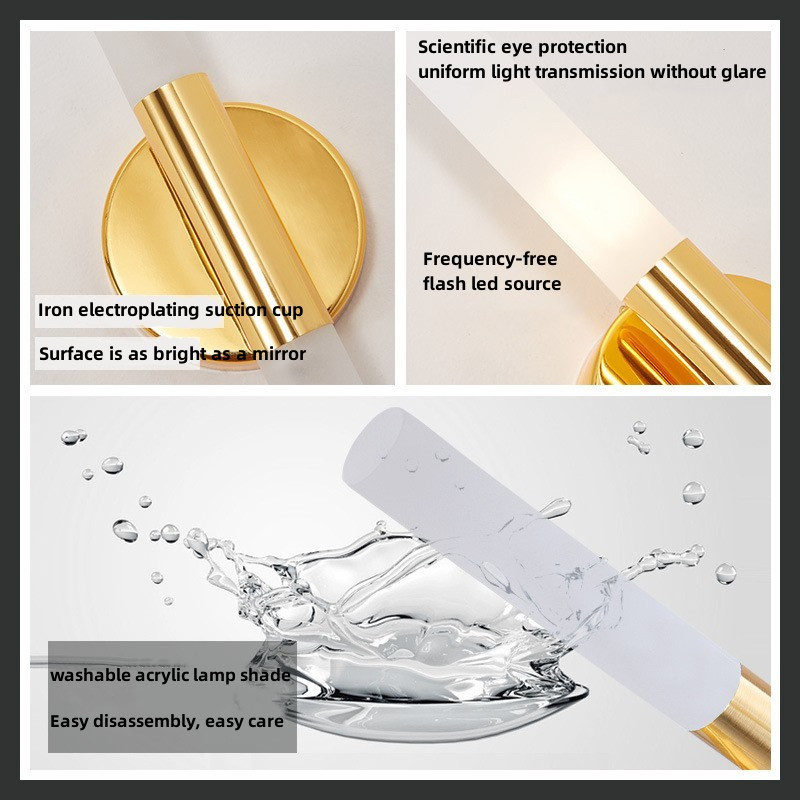 Led vonios kambario apšvietimas vandeniui atsparus veidrodinis šviestuvas 5w AC85-220V LED sieninis šviestuvas Paprastas modernus sieninis šviestuvas svetainei