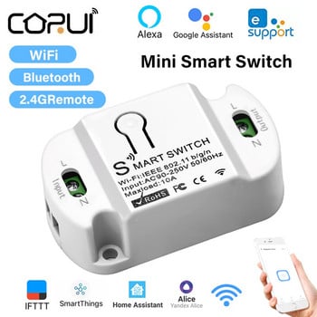 CORUI EWeLink Smart Switch Module Mini WiFi + Bluetooth + 2.4G дистанционно управление Работа с Alexa Alice Google Home Assistant