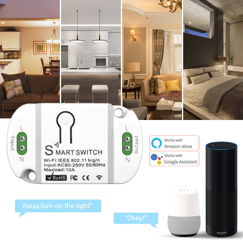 CORUI EWeLink Smart Switch Module Mini WiFi + Bluetooth + Τηλεχειριστήριο 2.4G Εργασία με Alexa Alice Google Home Assistant