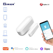 Senzor de fereastră de ușă GIRIER Tuya ZigBee pentru securitatea casei Detector de ușă de garaj/de sertar fără fir inteligent funcționează Alexa Alice Google Home