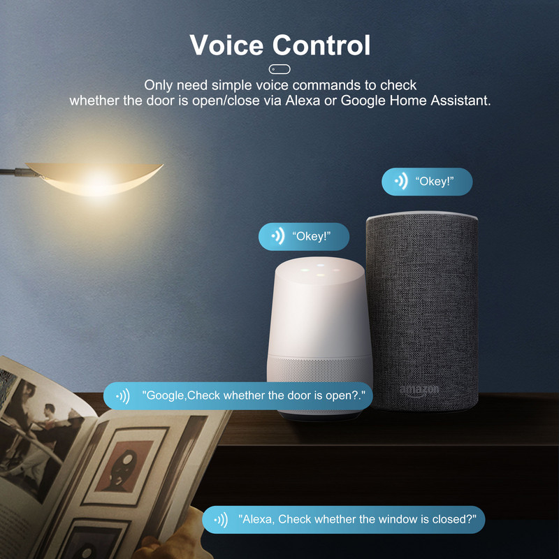 Senzor de fereastră de ușă GIRIER Tuya ZigBee pentru securitatea casei Detector de ușă de garaj/de sertar fără fir inteligent funcționează Alexa Alice Google Home