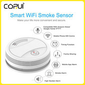 Tuya WiFi аларма за дим Пожарен детектор за дим Сензор Интелигентен дом Система за сигурност на дома Дистанционно приложение Vioce Group Control Smart Life