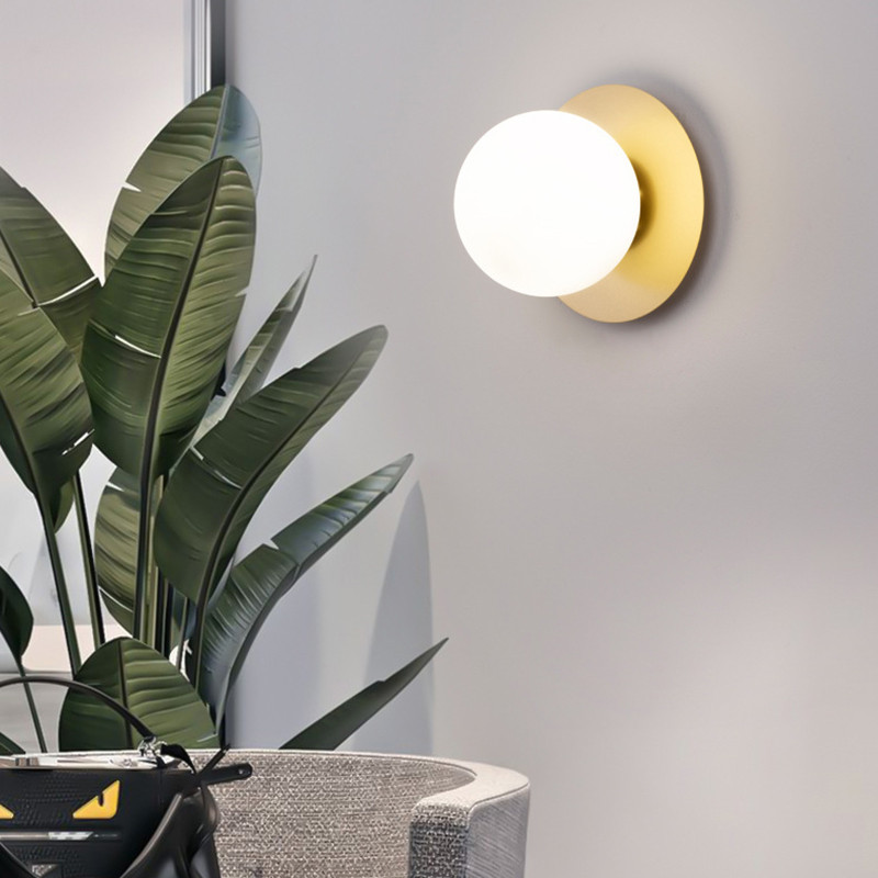 Klaaskuuliga seinavalgusti magamistoa treppide jaoks Siseruumide LED-seinavalgusti kodu magamistoa laekoridori valgustite jaoks