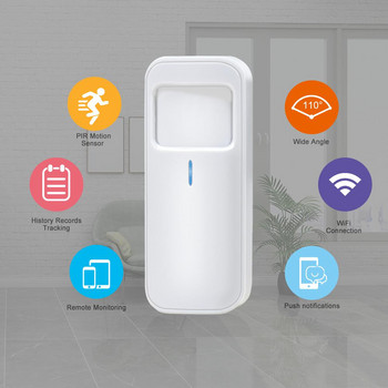 Tuya WIFI PIR Сензор за движение Детектор Човешко тяло Интелигентен сензор за движение Smart Life APP Аларма Безжична защита на дома Сигурност