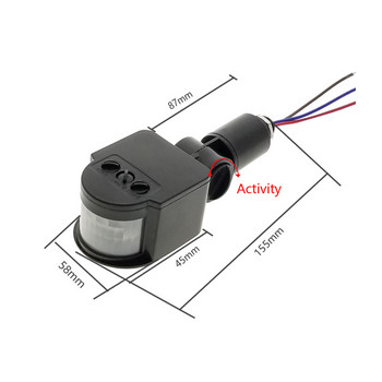 Инфрачервен PIR превключвател на сензор за движение Сензор за движение Превключвател на светлина с LED светлина Автоматичен външен AC110V 220V инфрачервен детектор