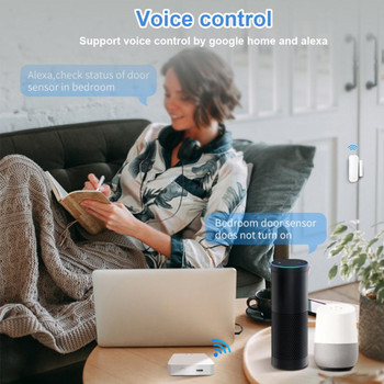 Безжични детектори за врати Tuya Zigbee Tuya Съвместим с Alexa Google Home App Дистанционна аларма Smart Life Control Smart Home Zigbee