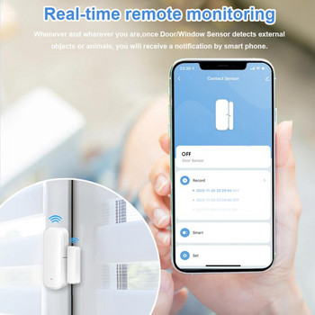 Безжични детектори за врати Tuya Zigbee Tuya Съвместим с Alexa Google Home App Дистанционна аларма Smart Life Control Smart Home Zigbee