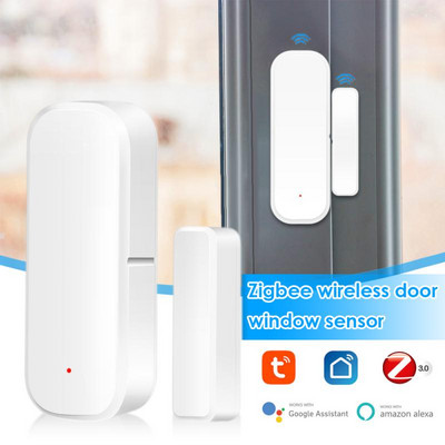 Ασύρματοι ανιχνευτές πόρτας Tuya Zigbee Tuya Συμβατοί με την εφαρμογή Alexa Google Home Remote Alarm Smart Life Control Smart Home Zigbee
