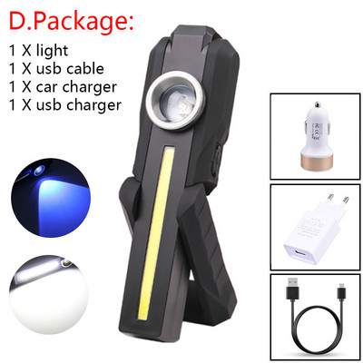 Výkonné COB LED pracovné svetlo USB nabíjateľné baterka magnetická baterka núdzové výstražné svetlo pre opravu auta garáž kempovanie