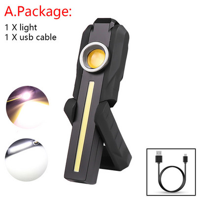 Výkonné COB LED pracovné svetlo USB nabíjateľné baterka magnetická baterka núdzové výstražné svetlo pre opravu auta garáž kempovanie