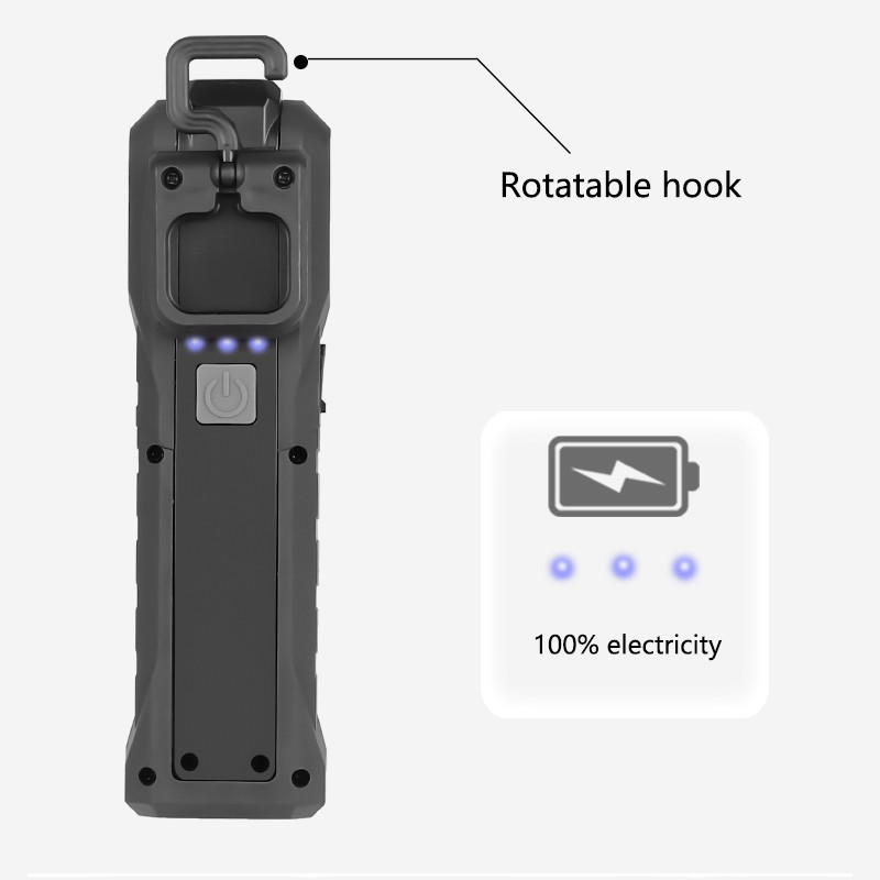Výkonné COB LED pracovné svetlo USB nabíjateľné baterka magnetická baterka núdzové výstražné svetlo pre opravu auta garáž kempovanie