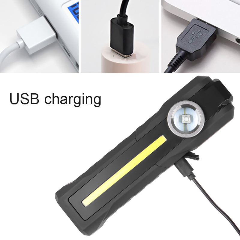 Výkonné COB LED pracovné svetlo USB nabíjateľné baterka magnetická baterka núdzové výstražné svetlo pre opravu auta garáž kempovanie
