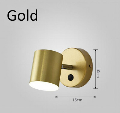 Lămpi de perete cu LED, auriu, negru, fier, sufragerie, dormitor, noptiera, corpuri de iluminat pentru interior, corpuri de iluminat, comutator, lampă cu baghetă, aplice industrială