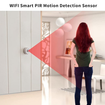 Tuya Smart WiFi PIR детектор за движение Сензор Аларма Инфрачервен сензор за движение Сензор за човешко тяло Приложението Smart Life работи с Alexa