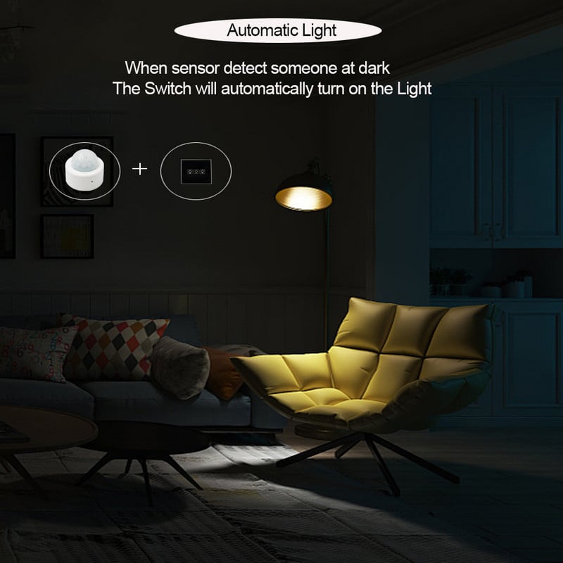 Zigbee Pir kustības sensors Tuya viedās mājas cilvēka ķermeņa kustības bezvadu sensors Darbs ar Alexa LED gaismas slēdzi Led lampas termostats