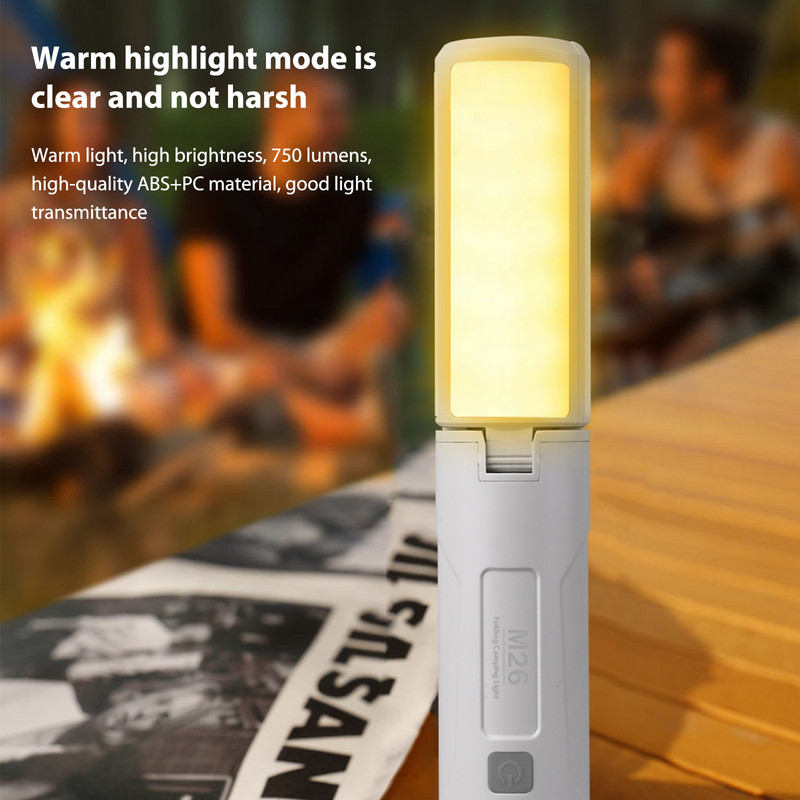 Lampă de atmosferă pliabilă de tip C, încărcare, lanternă de camping reîncărcabilă 4 moduri de iluminare cu cârlig din silicon pentru drumeții în camping