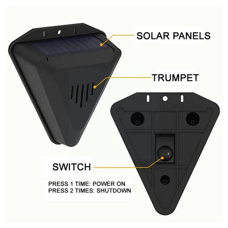 Saulės spinduliais atbaidantis gyvūnus atbaidantis garso šviesos įspėjimas Ultragarsinis sodo paukščių apšvietimas lauke ir šunims atbaidantis Cat C3M7