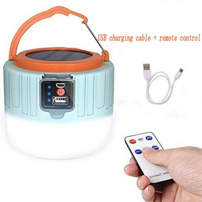 Tavasz-nyár szabadtéri kemping vészhelyzeti távirányítós lámpa LED napelemes újratölthető szuperfényes éjszakai piac izzós munkalámpa