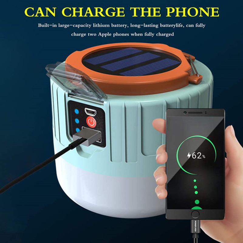 Tavasz-nyár szabadtéri kemping vészhelyzeti távirányítós lámpa LED napelemes újratölthető szuperfényes éjszakai piac izzós munkalámpa