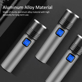 Újratölthető LED zseblámpa Mini zoom zseblámpa kültéri kemping erős lámpa lámpás vízálló taktikai zseblámpa