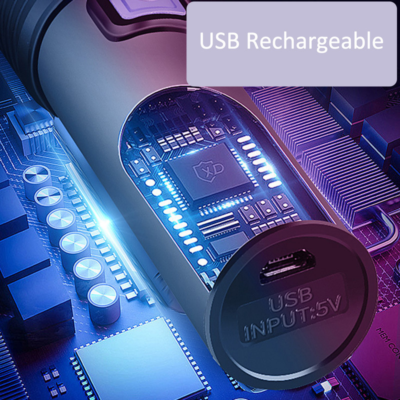 Újratölthető LED zseblámpa Mini zoom zseblámpa kültéri kemping erős lámpa lámpás vízálló taktikai zseblámpa