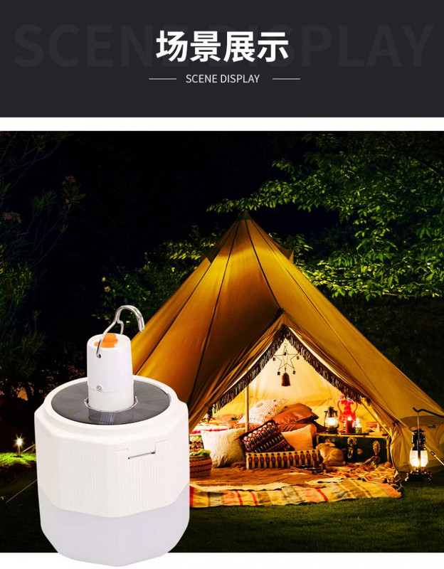 Noi lumini solare portabile de urgență, lanternă cu LED-uri, lampă mobilă pentru cort, cu cârlig, pentru camping, pescuit, iluminat de grădină.