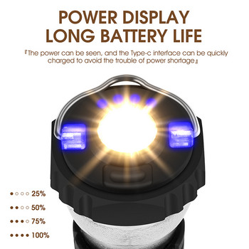 Преносимо осветление за къмпинг с магнитна USB акумулаторна лампа с 3 режима на осветление Палатка Къмпинг фенер Външно Led фенерче Ретро лампа