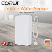 CORUI Zigbee Tuya Detector de inundații de apă Depășire apă Alarma de la distanță Senzor de scurgeri de apă Gadget pentru casă inteligentă Alarmă de scurgeri de apă