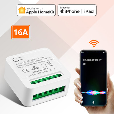 16A 10A 100-240V WIFI Breaker Relay Smart Home sīkrīki Casa Inteligent balss vadības slēdzis Apple Homekit Alexa Google Home