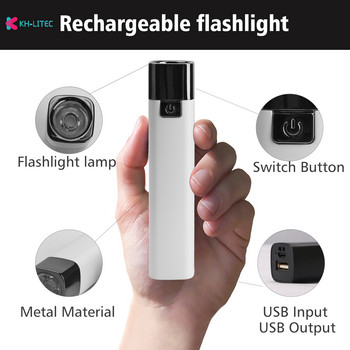 Φακός LED Φορητός φακός 4 Λειτουργιών Ενσωματωμένη μπαταρία USB Επαναφορτιζόμενος Μίνι παιδικός φακός Φωτιστικά κάμπινγκ τσέπης σταθερής εστίασης