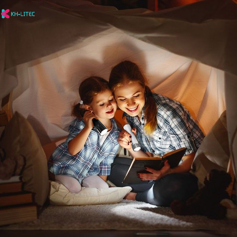 Prenosné svietidlo so 4 režimami, LED svietidlo, vstavaná batéria, nabíjateľná USB, mini detské svietidlo s pevným zaostrením, vreckové kempingové lampy.