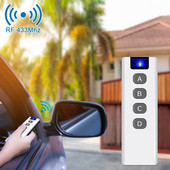 Transmițător 433Mhz Telecomandă universală fără fir 4 butoane Cod de învățare pentru comutator de lumină Gadget-uri Poartă de deschidere ușă de garaj