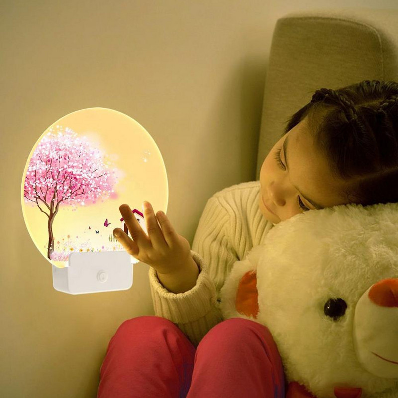 Lampă de perete Surse de lumină dublă Bază stabilă Lampă murală decorativă Acrilic Tipărire în stil retro chinezesc Lampă LED pentru culoar pentru casă