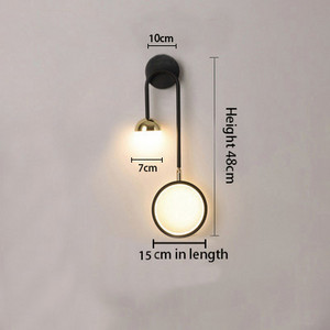 Nordic living dormitor lampă de perete noptiera inel cerc lumina interior modern minimalist minimalist culoar de lux fundal iluminat
