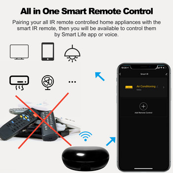 GIRIER Smart IR Τηλεχειριστήριο WiFi Smart Home Universal υπέρυθρο τηλεχειριστήριο για τηλεόραση AC Λειτουργεί με το Alexa Alice Google Assistant