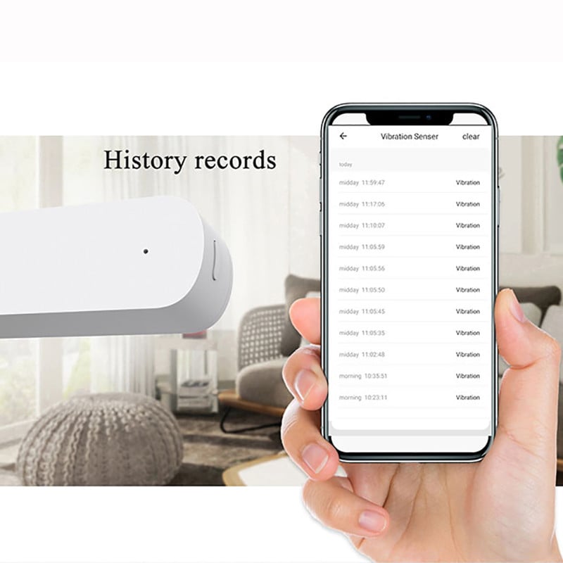 Vibračný senzor Tuya Zigbee, pohyb v reálnom čase, otrasový alarm, inteligentné ovládanie domácnosti prostredníctvom Smart Life, funguje s bránou Tuya Zigbee