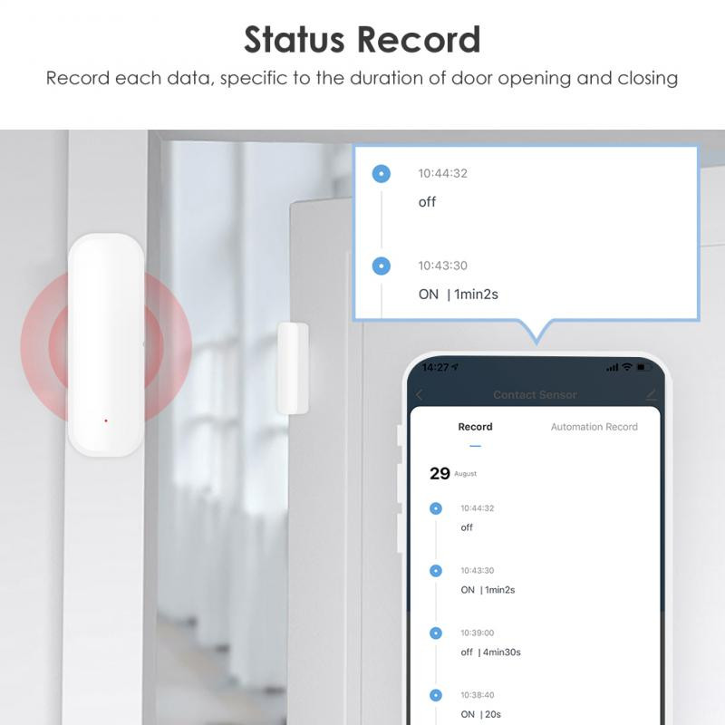 CORUI Tuya Smart WiFi Door Magnetic Alarm Detector Senzor vrata Senzor prozora Kontrola aplikacije Podržava Alexa Google Home Assistant