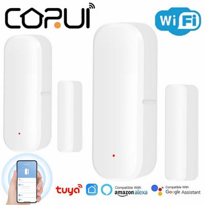 CORUI Tuya Smart WiFi ukse akna andur ukse magnetilise häire detektorid töötavad koos Smart Life APP Alexa Google Home Assistantiga