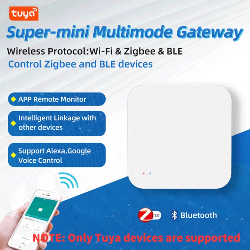 Tuya Smart Zigbee3.0 Bluetooth vairāku režīmu vārtejas centrmezgls viedajām mājām Zigbee ierīcēm darbojas ar Smart Life Alexa Google Home