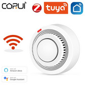 CORUI füstérzékelő Tuya Smart Zigbee füstérzékelő otthoni tűzérzékelő progresszív hang fotoelektromos füstérzékelő tűzjelző