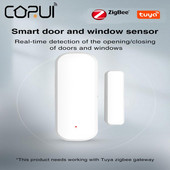 CORUI Wifi/Zigbee Tuya durvju sensors logu sensors bezvadu durvju detektori APP atvēršanas/aizvēršanas tālvadības trauksmes detektora viedās mājas sīkrīki