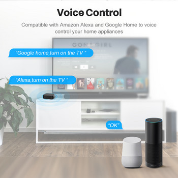ONNDO Tuya WiFi IR Τηλεχειριστήριο Universal Voice Control για Έξυπνο Home Control για TV DVD AUD AC Λειτουργεί με Alexa Google Home
