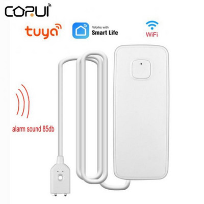 CORUI Tuya Smart Wifi vízszivárgás érzékelő érzékelő riasztó kompatibilis Met Smart Leven Klep 80 dB riasztó Geluid intelligens otthoni modulok