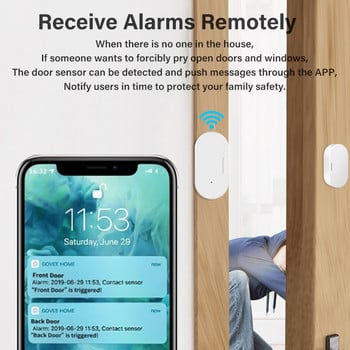 CORUI Tuya Zigbee Интелигентен сензор за врати и прозорци Интелигентен дом Безжично дистанционно наблюдение Интелигентен живот Съвместим с Alexa Google