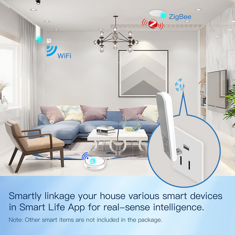 Tuya ZigBee 3.0 USB többmódú átjáró Smart Home Bridge vezeték nélküli átjáró 2MQTT Smart Life távirányító Munka az Alexa Google-lal