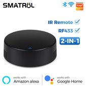Tuya Smart WiFi RF433 Mhz IR tālvadības pults gaisa kondicionētājam Aizkaru rullo slēģu balss lietotne Alexa Google mājas lapa Yandex Alise