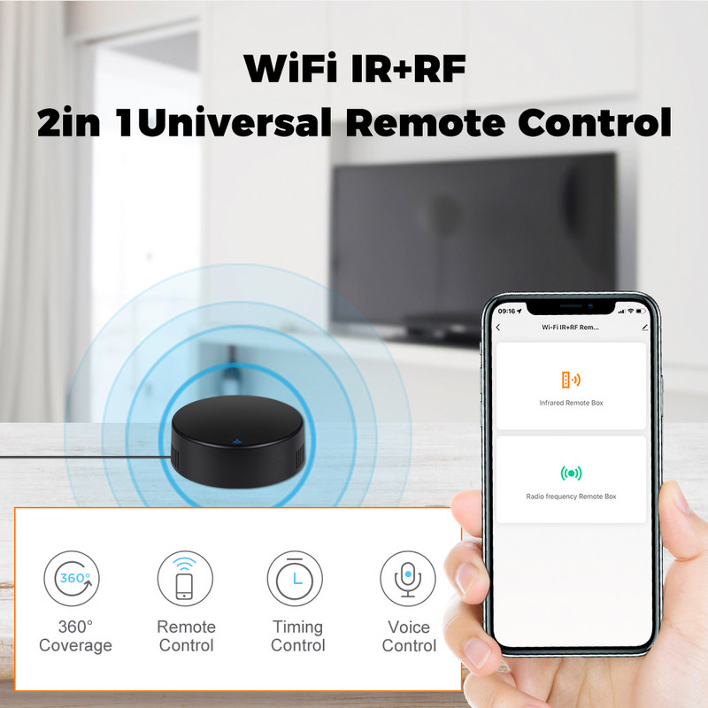 Tuya Smart WiFi RF433 Mhz IR tālvadības pults gaisa kondicionētājam Aizkaru rullo slēģu balss lietotne Alexa Google mājas lapa Yandex Alise