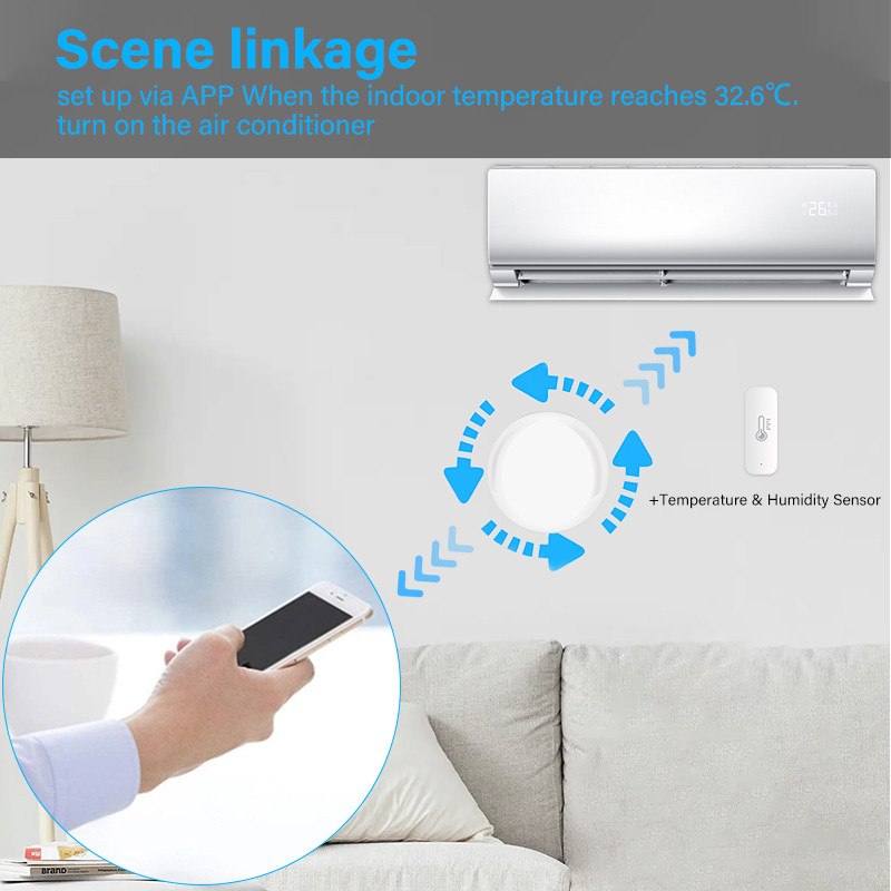 CORUI Smart Wireless WiFi-IR tālvadības pults Tuya Smart Life APP WiFi RF tālvadības pults Gaisa kondicionieris TV televizora pierīce