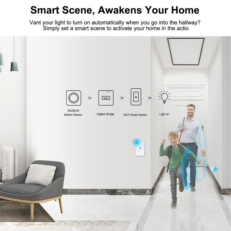 SONOFF SNZB-03 Zigbee Smart ZigBee mozgásérzékelő IR riasztás Intelligens otthoni biztonság Munka a SONOFF ZBBridge-vel az eWeLink APP-n keresztül