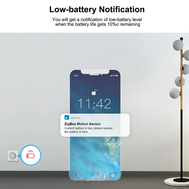 SONOFF SNZB-03 Zigbee Smart ZigBee mozgásérzékelő IR riasztás Intelligens otthoni biztonság Munka a SONOFF ZBBridge-vel az eWeLink APP-n keresztül